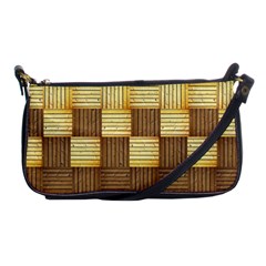 Wood Texture Grain Weave Dark Shoulder Clutch Bags by Nexatart