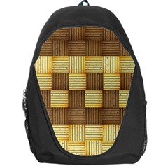 Wood Texture Grain Weave Dark Backpack Bag by Nexatart