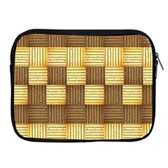 Wood Texture Grain Weave Dark Apple Ipad 2/3/4 Zipper Cases by Nexatart