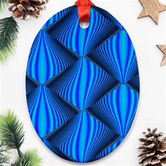 Abstract Waves Motion Psychedelic Oval Ornament (two Sides) by Nexatart