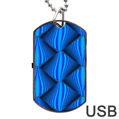 Abstract Waves Motion Psychedelic Dog Tag Usb Flash (two Sides) by Nexatart