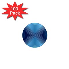 Converging Lines Blue Shades Glow 1  Mini Magnets (100 Pack)  by Nexatart