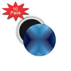 Converging Lines Blue Shades Glow 1 75  Magnets (10 Pack)  by Nexatart