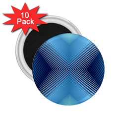 Converging Lines Blue Shades Glow 2 25  Magnets (10 Pack)  by Nexatart