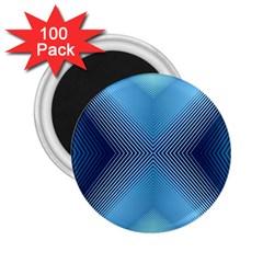 Converging Lines Blue Shades Glow 2 25  Magnets (100 Pack)  by Nexatart