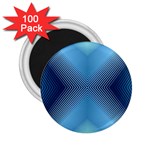 Converging Lines Blue Shades Glow 2.25  Magnets (100 pack)  Front