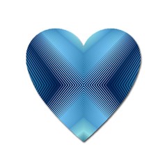 Converging Lines Blue Shades Glow Heart Magnet by Nexatart