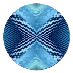 Converging Lines Blue Shades Glow Magnet 5  (round) by Nexatart