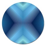 Converging Lines Blue Shades Glow Magnet 5  (Round) Front