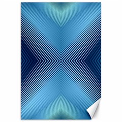 Converging Lines Blue Shades Glow Canvas 12  X 18   by Nexatart