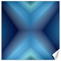 Converging Lines Blue Shades Glow Canvas 16  X 16   by Nexatart