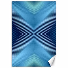 Converging Lines Blue Shades Glow Canvas 20  X 30   by Nexatart