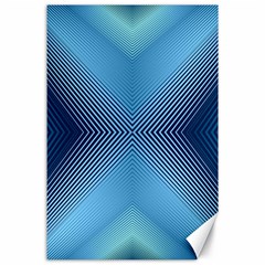 Converging Lines Blue Shades Glow Canvas 24  X 36  by Nexatart