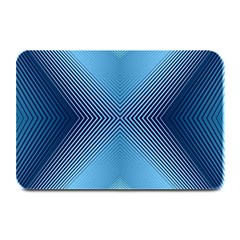 Converging Lines Blue Shades Glow Plate Mats by Nexatart