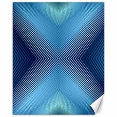 Converging Lines Blue Shades Glow Canvas 11  X 14   by Nexatart