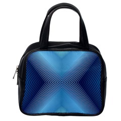 Converging Lines Blue Shades Glow Classic Handbags (one Side) by Nexatart