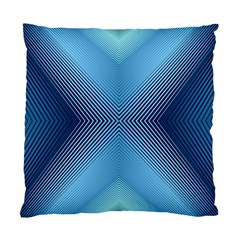 Converging Lines Blue Shades Glow Standard Cushion Case (two Sides) by Nexatart