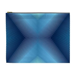 Converging Lines Blue Shades Glow Cosmetic Bag (xl)