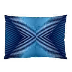 Converging Lines Blue Shades Glow Pillow Case (two Sides) by Nexatart