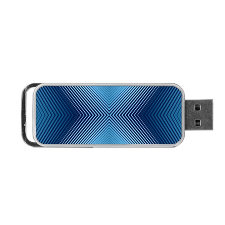 Converging Lines Blue Shades Glow Portable USB Flash (Two Sides)