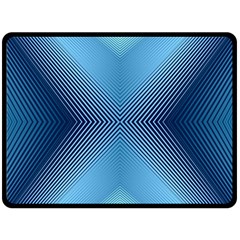 Converging Lines Blue Shades Glow Double Sided Fleece Blanket (large)  by Nexatart