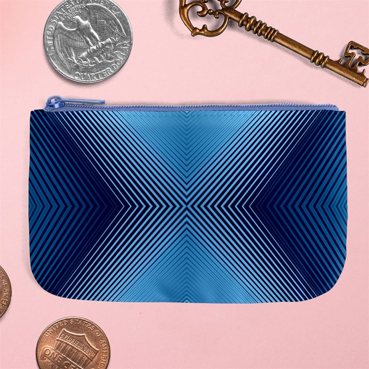 Converging Lines Blue Shades Glow Large Coin Purse