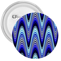 Waves Wavy Blue Pale Cobalt Navy 3  Buttons by Nexatart