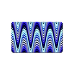 Waves Wavy Blue Pale Cobalt Navy Magnet (name Card) by Nexatart