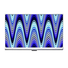 Waves Wavy Blue Pale Cobalt Navy Business Card Holders by Nexatart