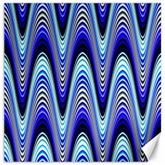 Waves Wavy Blue Pale Cobalt Navy Canvas 12  X 12   by Nexatart