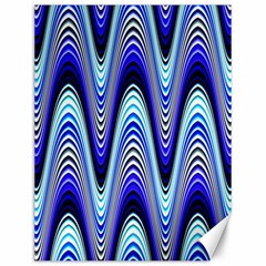 Waves Wavy Blue Pale Cobalt Navy Canvas 12  X 16   by Nexatart