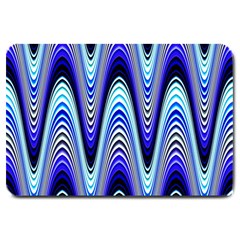 Waves Wavy Blue Pale Cobalt Navy Large Doormat  by Nexatart