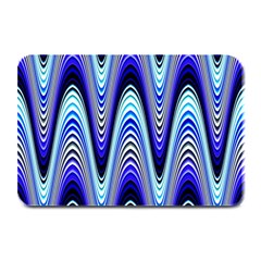 Waves Wavy Blue Pale Cobalt Navy Plate Mats by Nexatart