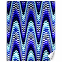 Waves Wavy Blue Pale Cobalt Navy Canvas 11  X 14   by Nexatart