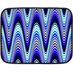 Waves Wavy Blue Pale Cobalt Navy Fleece Blanket (mini) by Nexatart