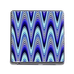 Waves Wavy Blue Pale Cobalt Navy Memory Card Reader (square) by Nexatart