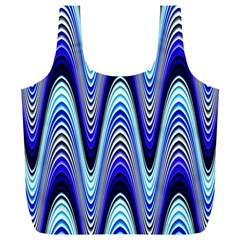 Waves Wavy Blue Pale Cobalt Navy Full Print Recycle Bags (l)  by Nexatart