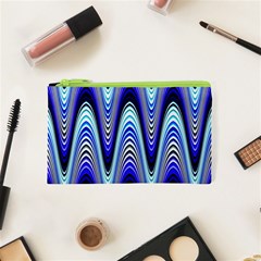 Waves Wavy Blue Pale Cobalt Navy Cosmetic Bag (xs) by Nexatart