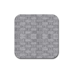 Texture Wood Grain Grey Gray Rubber Coaster (square)  by Nexatart