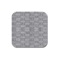 Texture Wood Grain Grey Gray Rubber Square Coaster (4 Pack)  by Nexatart