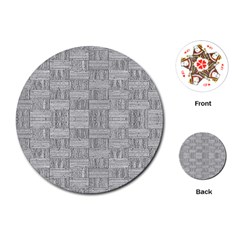 Texture Wood Grain Grey Gray Playing Cards (round)  by Nexatart