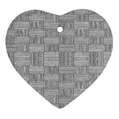 Texture Wood Grain Grey Gray Heart Ornament (two Sides) by Nexatart