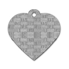 Texture Wood Grain Grey Gray Dog Tag Heart (one Side) by Nexatart