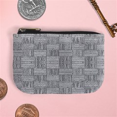 Texture Wood Grain Grey Gray Mini Coin Purses by Nexatart