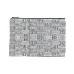 Texture Wood Grain Grey Gray Cosmetic Bag (large)  by Nexatart