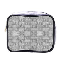 Texture Wood Grain Grey Gray Mini Toiletries Bags by Nexatart