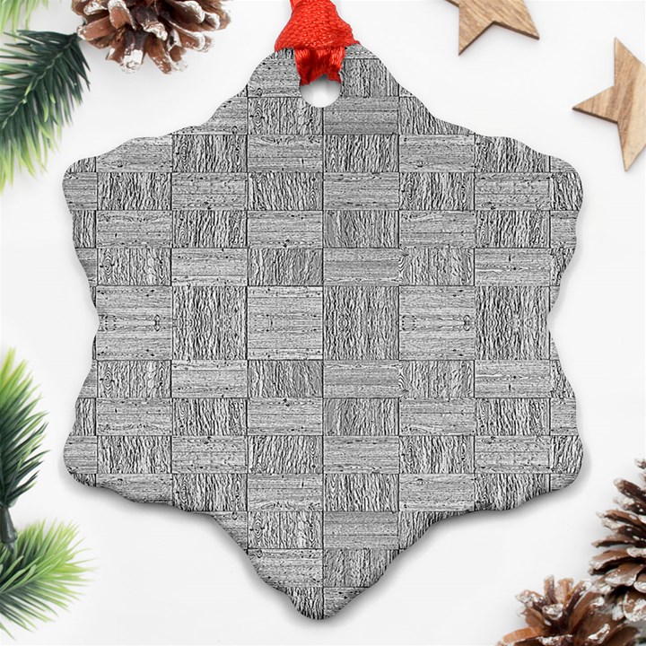 Texture Wood Grain Grey Gray Ornament (Snowflake)