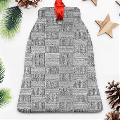 Texture Wood Grain Grey Gray Ornament (bell) by Nexatart