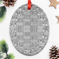 Texture Wood Grain Grey Gray Ornament (oval Filigree) by Nexatart