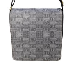 Texture Wood Grain Grey Gray Flap Messenger Bag (l)  by Nexatart